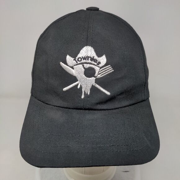 Townies Strapback Hat Black One Size Adjustable Embroidered Vented Holes Cotton - Picture 2 of 8